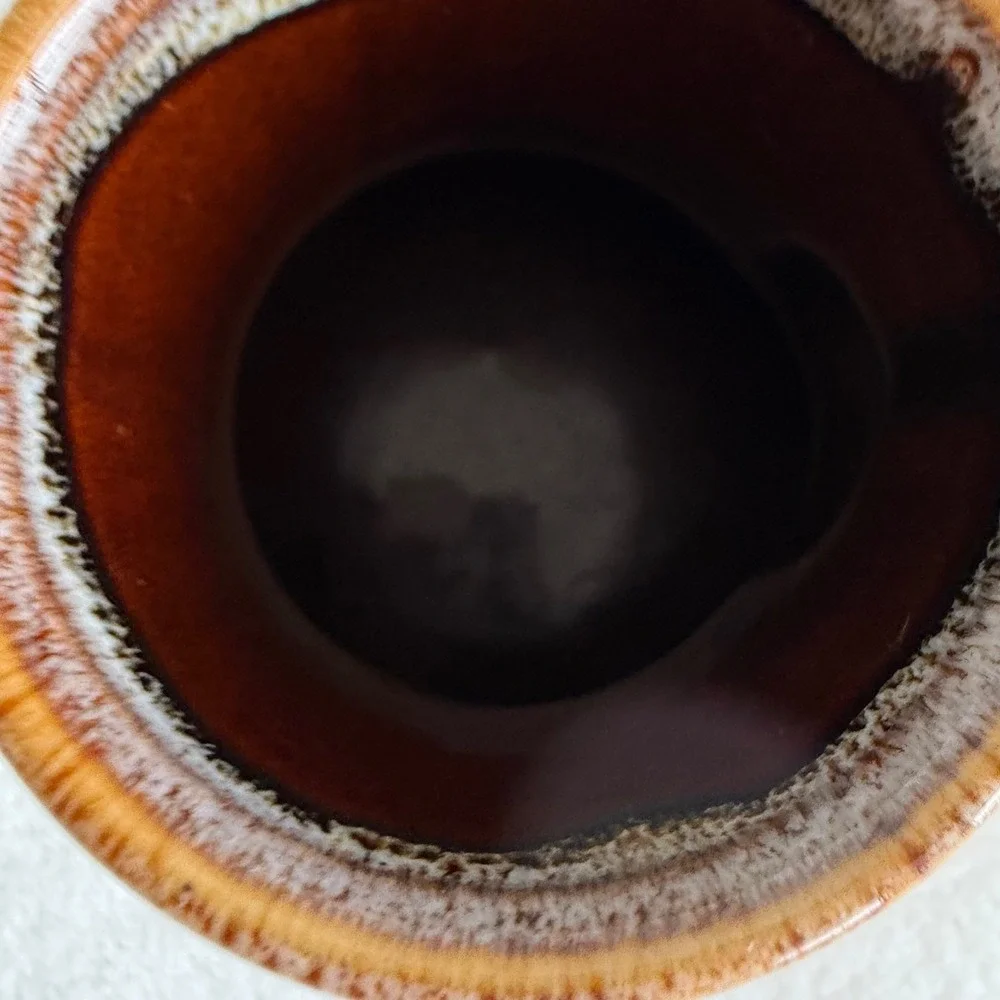 Vintage Brown Drip Glaze No Spill‎ Travel Wide Bottom Ceramic Pottery Coffee Mug